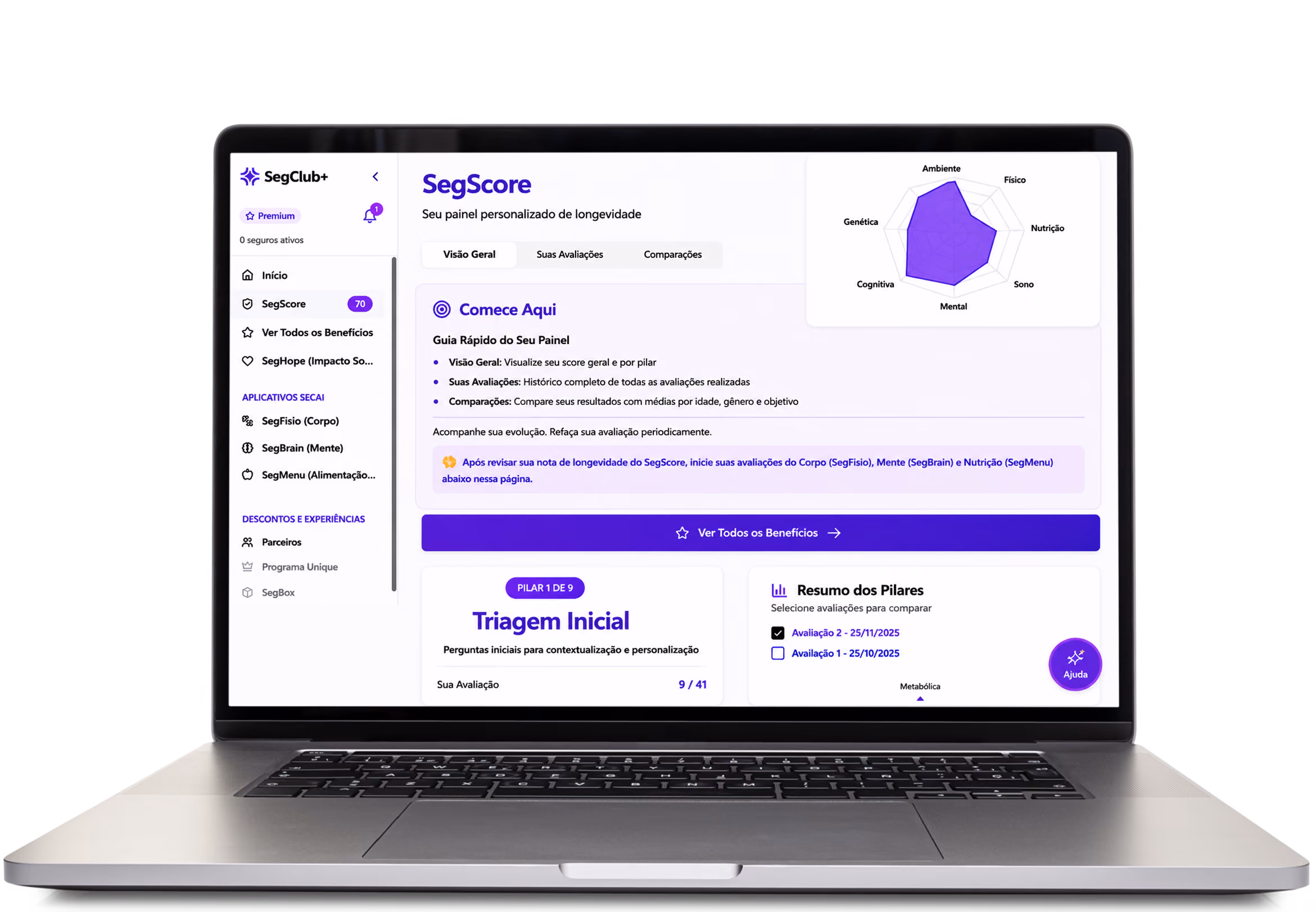 SegScore - Painel personalizado de longevidade